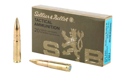 Ammunition Sellier&Bellot Rifle 300Blackout S&B 300BLK 200GR FMJ SUBSONIC20/1000 • Model: Rifle